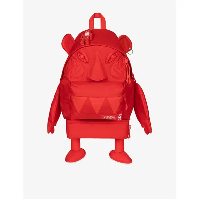 Eastpak Womens  X Walter Van Beirendonck Monster Woven Backpack Red
