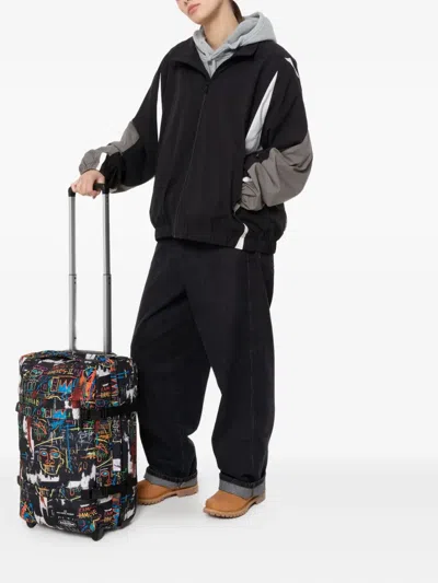Eastpak X Basquiat Transit'r M Wheeled Holdall In Black