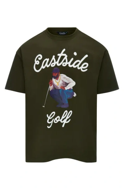 Eastside Golf Always Reading Cotton Graphic T-shirt In Green