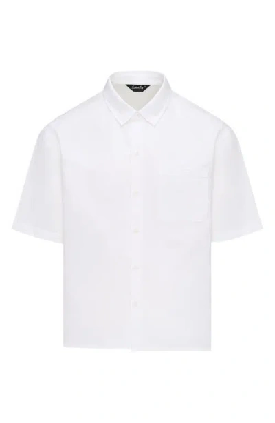 Eastside Golf Boxford Short Sleeve Cotton Button-up Shirt In White