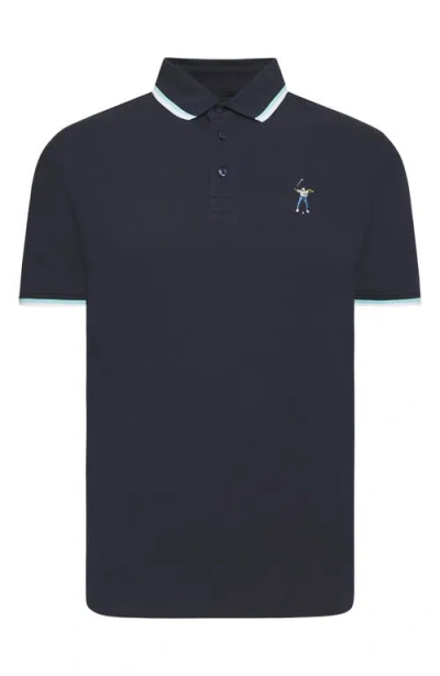 Eastside Golf Classic Fit Tipped Golf Polo In Midnight Navy