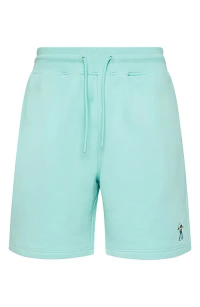 Eastside Golf Core Cotton Blend Fleece Golf Shorts In Aqua Sky