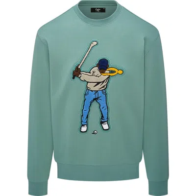 Eastside Golf Core Embroidered Swingman Crewneck Sweatshirt In Green