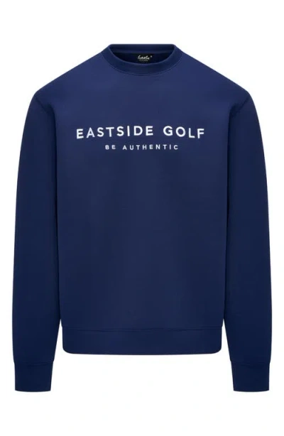 Eastside Golf Logo Embroidered Double Knit Sweatshirt In Blue
