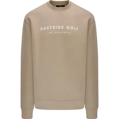 Eastside Golf Logo Embroidered Double Knit Sweatshirt In Brown