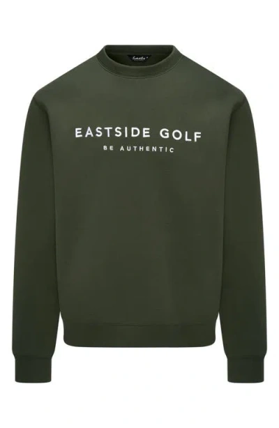 Eastside Golf Logo Embroidered Double Knit Sweatshirt In Green