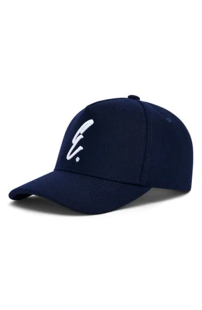 Eastside Golf Logo Embroidered Wool Melton Snapback Hat In Navy