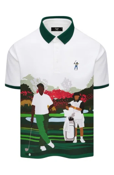 Eastside Golf Looper Piqué Performance Polo In White