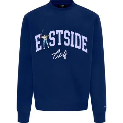 Eastside Golf Luxe Fleece Logo Appliqué Crewneck Sweatshirt In Blue