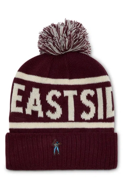 Eastside Golf Pom Pom Beanie In Burgundy
