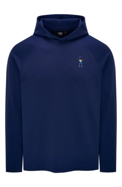 Eastside Golf Premium Logo Embroidered Midweight Fleece Hoodie In Blue