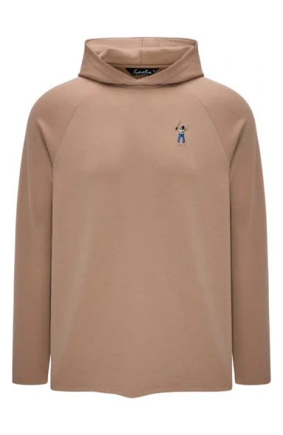 Eastside Golf Premium Logo Embroidered Midweight Fleece Hoodie In Brown
