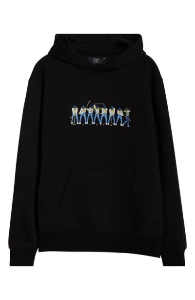 Eastside Golf Sequence Embroidered Hoodie In Black
