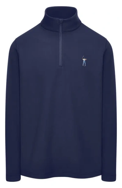 Eastside Golf Signature Logo Embroidered Quarter Zip Pullover In Blue