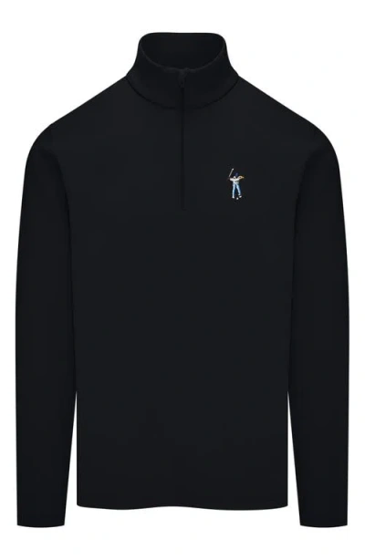 Eastside Golf Signature Logo Embroidered Quarter Zip Pullover In Black