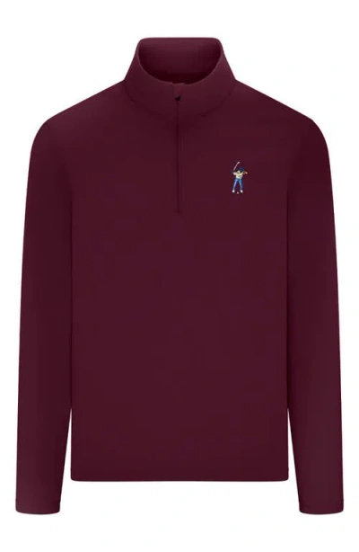 Eastside Golf Signature Quarter Zip Top In Burgundy