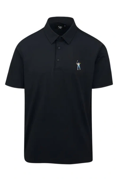 Eastside Golf Snap Placket Performance Golf Polo In Black