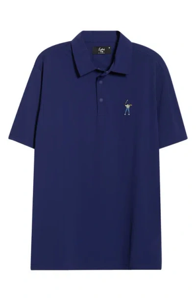 Eastside Golf Snap Placket Performance Golf Polo In Blue