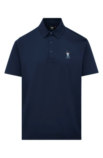 Eastside Golf Snap Placket Performance Golf Polo In Blue