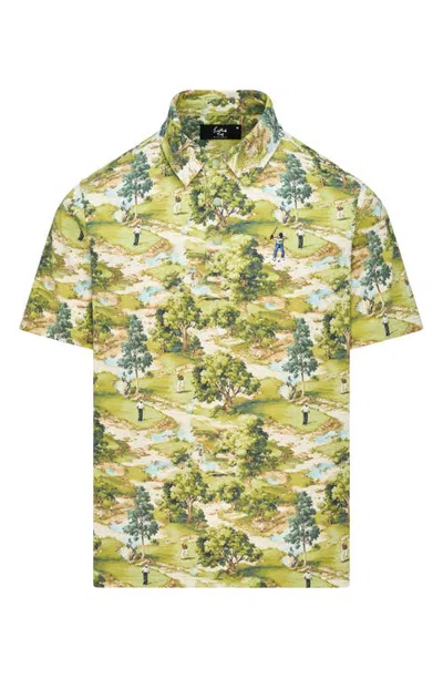 Eastside Golf Snap Placket Polo Top In Green