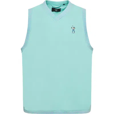 Eastside Golf Stretch Nylon Windbreaker Golf Vest In Aqua Sky