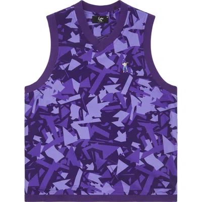 Eastside Golf Stretch Nylon Windbreaker Golf Vest In Violet Stone Shatter