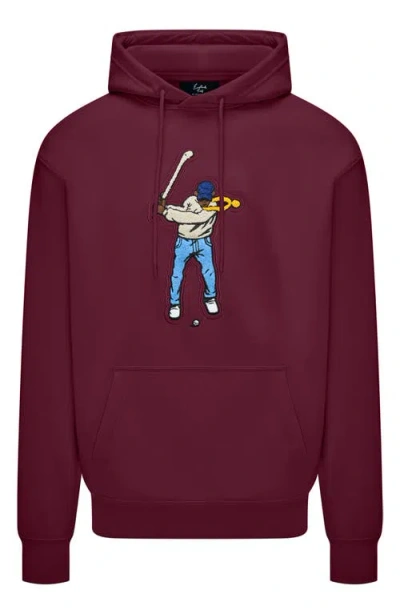 Eastside Golf Swingman Core Fleece Hoodie In Burgundy