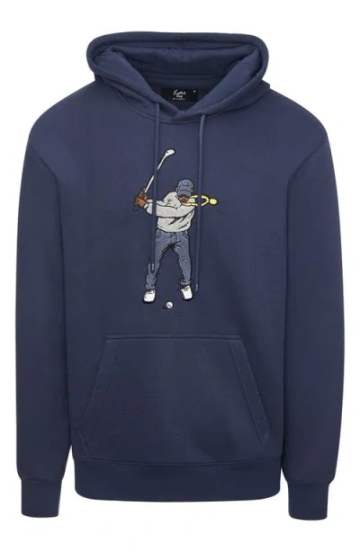 Eastside Golf Swingman Core Fleece Hoodie In Midnight Navy