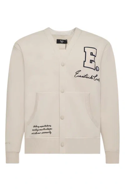 Eastside Golf Tech Fleece Snap Cardigan In Pumice