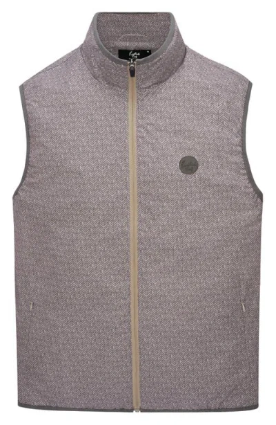 Eastside Golf Tweed Print Breaker Vest In Gray