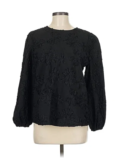 Pre-owned Easy Clothes Long Sleeve Blouse In Black