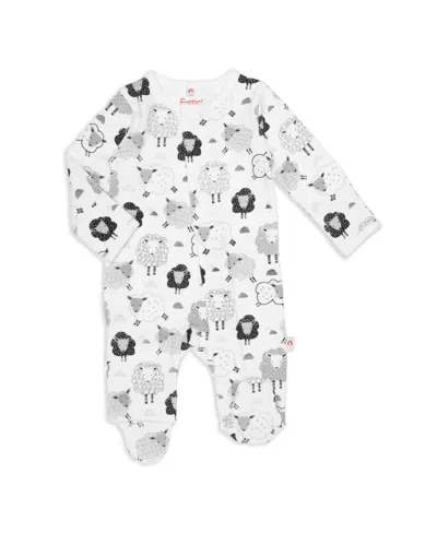 Easy Magnetic Close Baby Boys And Baby Girls Sheep Print Footed Coverall In Woolf