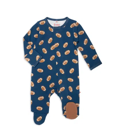 Easy Magnetic Close Baby Boys Football Print Footed Coverall In Tfoot