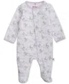 Easy Magnetic Close Baby Cotton Magnetic Footed Coverall In Swan Song,purple
