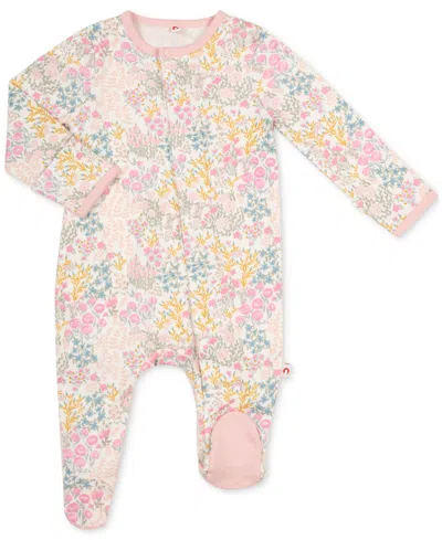 Easy Magnetic Close Baby Girls Magnetic Footed Coverall In Meadow Song Floral