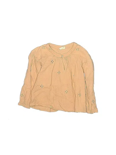 Pre-owned Easy Peasy Kids' Long Sleeve Blouse In Brown