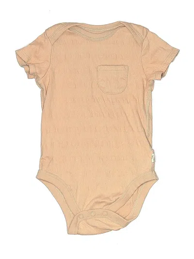 Pre-owned Easy Peasy Babies' Short Sleeve Onesie In Tan