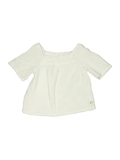 Pre-owned Easy Peasy Kids' Short Sleeve Top Ivory Off The Shoulder Neckline Tops