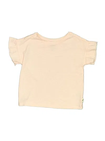 Pre-owned Easy Peasy Kids' Short Sleeve Top Ivory Ruffles Neckline Tops In White