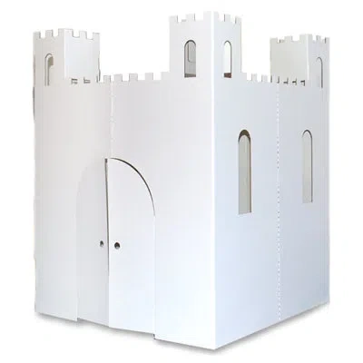 Easy Playhouse 3' X 3' Indoor Cardboard Diy Playhouse Kit In White