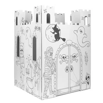 Easy Playhouse 3' X 3' Indoor Cardboard Diy Playhouse Kit In White