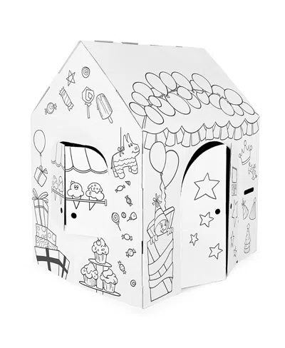 Easy Playhouse Birthday Arts & Craft Cardboard Fort, Ages 3+ In White