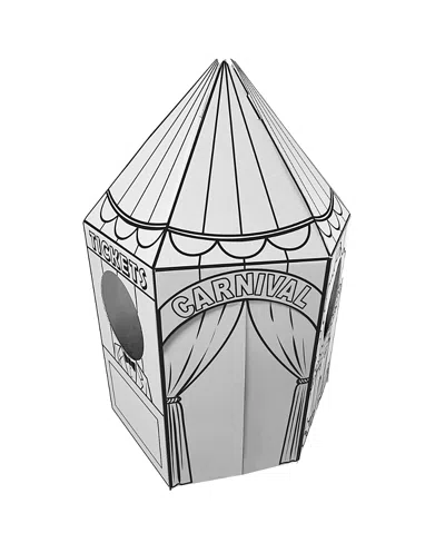 Easy Playhouse Carnival Tent Decorate & Personalize A Cardboard Play Fort, Ages 3+ In White