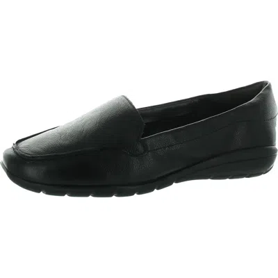 Easy Spirit Abide 8 Womens Leather Slip On Moccasins In Black