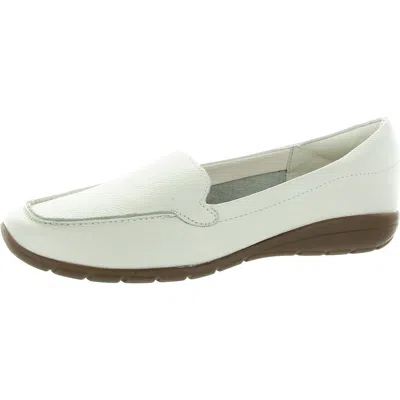 Easy Spirit Abide 8 Womens Leather Slip On Moccasins In White