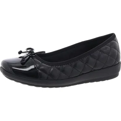 Easy Spirit Adrina 3 Womens Faux Leather Flat Moccasins In Black