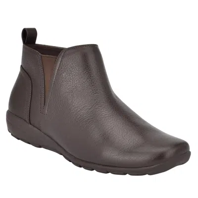 Easy Spirit Aerial Boots Women's Brown Leather Round Toe Ankle Bootie Lion739 In Black