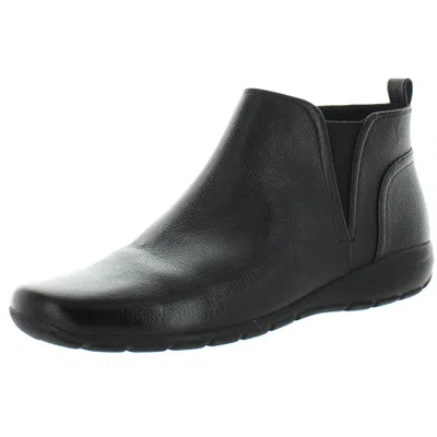 Easy Spirit Aerial Womens Leather Low Heel Ankle Boots In Black