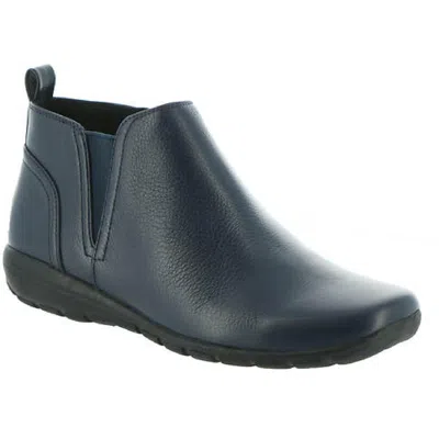 Easy Spirit Aerial Womens Leather Low Heel Ankle Boots In Blue