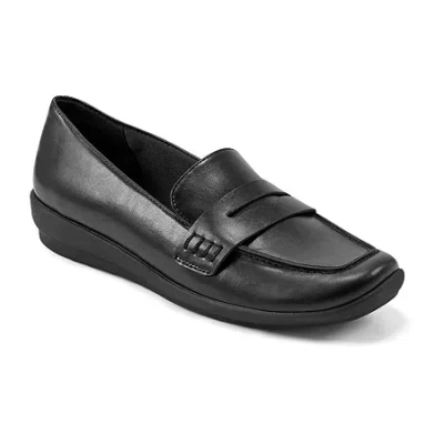 Easy Spirit Aerilyn Womens Moc Closed Toe Loafers In Black